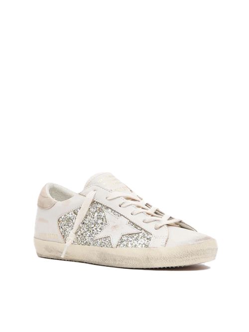Superstar leather sneakers with all-over glitter pattern Golden Goose | GWF00103.F008901.10931WHITE/PLATINUM/BEIGE